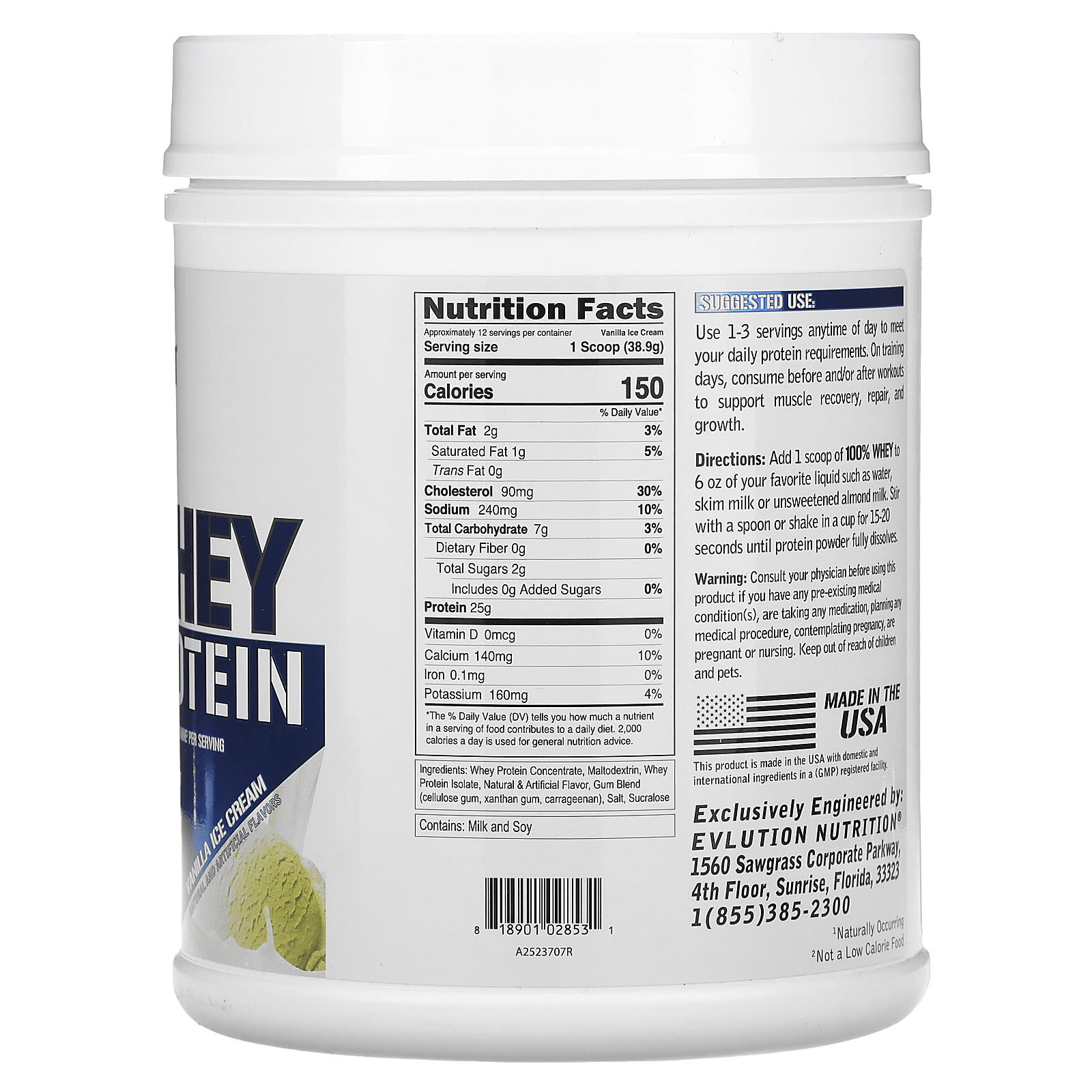 Evlution Nutrition Whey Protein Vanilla Ice Cream Lb G