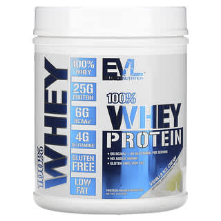 EVLution Nutrition, 100% Whey Protein, Vanilla Ice Cream, 1 lb (454 g)