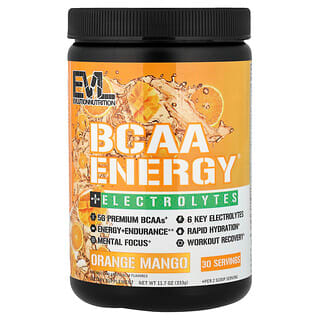 EVLution Nutrition, BCAA Energy® + electroliți, portocală și mango, 333 g (11,7 oz)