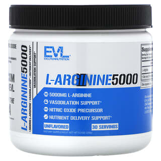 EVLution Nutrition‏, L-ארגינין 500, ללא טעם, 150 גרם (5.3 אונקיות)