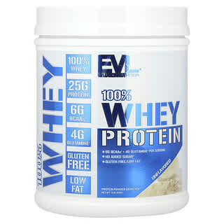 EVLution Nutrition, 100％ホエイプロテイン、プレーン、454g（1ポンド）