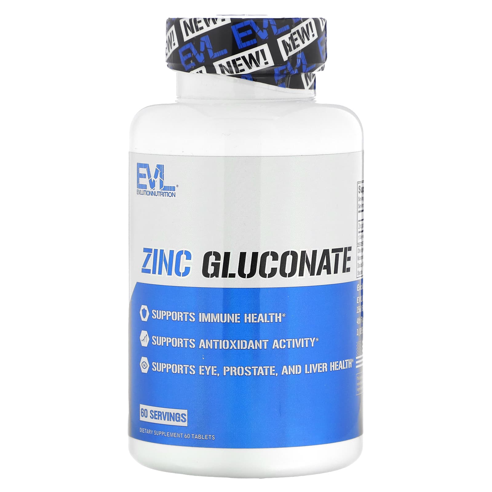 إيفلوشن نوتريشن‏, Zinc Gluconate ، 60 قرصًا