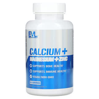 EVLution Nutrition, Calcium + Magnesium + Zinc, 60 Tablets