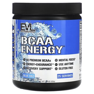 EVLution Nutrition, BCAA 能量補充劑，藍色拉茲，10.26 盎司（225 克）