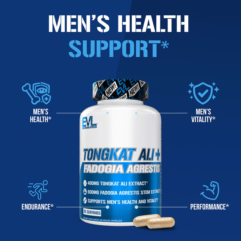 EVLution Tongkat Ali + Fadogia 60 Caps - 400+600 mg | iHerb