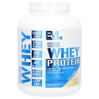 EVLution Nutrition, 100% Whey Protein, Unflavored, 5 lb (2.268 kg)