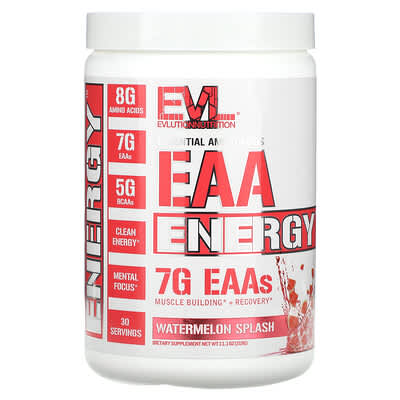 EVLution Nutrition, Essential Amino Acid Energy, Watermelon Splash, 11.1 oz (315 g)