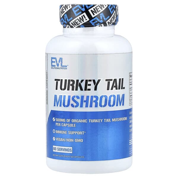 EVLution Nutrition, Turkey Tail Mushroom, 500 mg, 60 Capsules — product photo 1