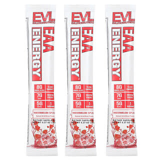 EVLution Nutrition, EAA Energy, Salpicadura de sandía, Paquete de 3 muestras, 10,5 g (0,37 oz) cada una