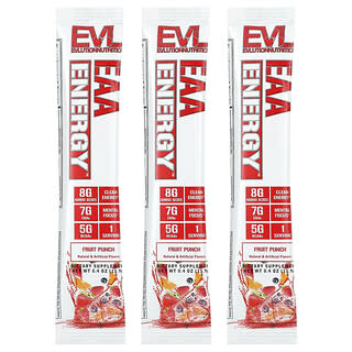 EVLution Nutrition, EAA Energy, фруктовый пунш, 3 шт. в упаковке, 11,9 г (0,4 унции)