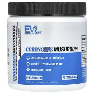 EVLution Nutrition, Fungo Cordyceps, non aromatizzato, 75 g