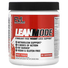 EVLution Nutrition, LeanMode, Stimulant Free Weight Loss Support, Fruit Punch, 5.40 oz (153 g)