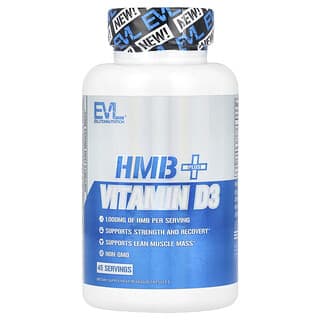 EVLution Nutrition, HMB + Vitamine D3, 90 capsules végétariennes