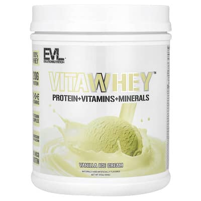 EVLution Nutrition, VitaWhey™, Vanilla Ice Cream Flavor, 19.5 oz (554 g)