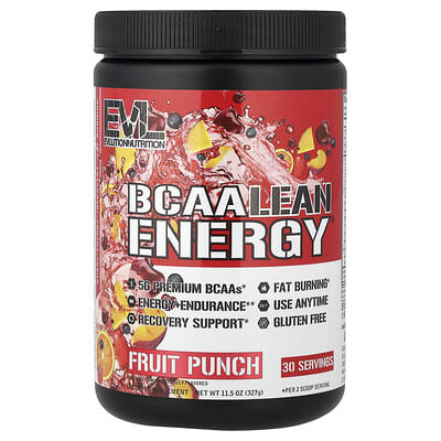 EVLution Nutrition, BCAA Lean Energy®, Mixed Fruit Flavor, 11.5 oz (327 g)