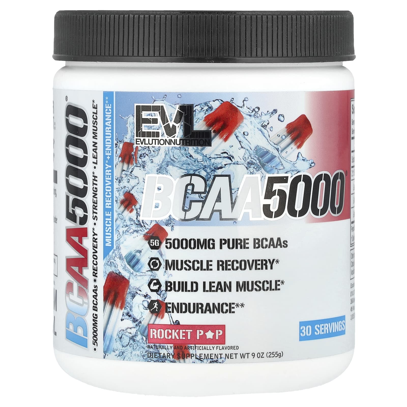 BCAA5000®（分岐鎖アミノ酸5000）、ロケットポップ、255g（9オンス）