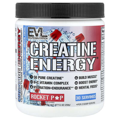 EVLution Nutrition, Creative Energy™, Rocket Pop, 9.1 oz (258 g)