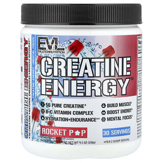 إيفلوشن نوتريشن‏, Creatine Energy ™ ، Rocket Pop ، 9.1 أونصة (258 جم)