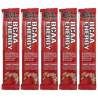 إيفلوشن نوتريشن‏, BCAA Energy® ، عصير فواكه ، 5 أكياس ، 0.3 أونصة (9.9 جم) لكل كيس