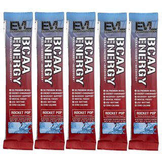 إيفلوشن نوتريشن‏, BCAA Energy® ، Rocket Pop ، 5 أكياس ، 0.33 أونصة (9.4 جم) لكل كيس