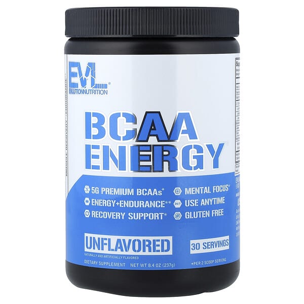 EVLution Nutrition, BCAA Energy®, Unflavored, 8.4 oz (237 g) — product photo 1