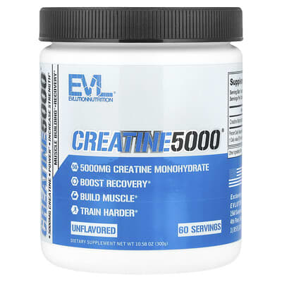 EVLution Nutrition, Creatine5000®, Unflavoured, 10.58 oz (300 g)