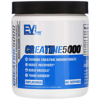 EVLution Nutrition, CREATINE5000, Sem Sabor, 300 g (10,58 oz)