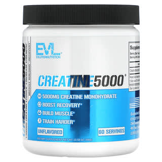 EVLution Nutrition, CREATINE5000 สูตรไม่แต่งกลิ่นรส ขนาด 10.58 ออนซ์ (300 ก.)