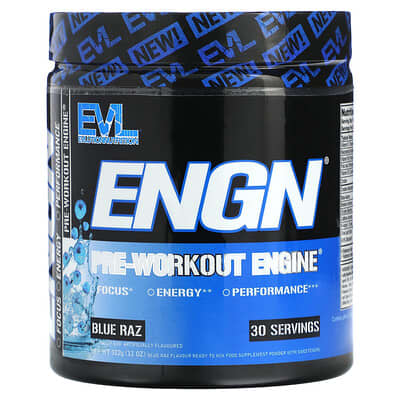 EVLution Nutrition, ENGN, Pre-Workout Engine, Blue Raspberry, 11 oz (312 g)