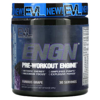 EVLution Nutrition, ENGN, Pre-Workout Engine, Furious Grape, 243 g (8,6 oz.)