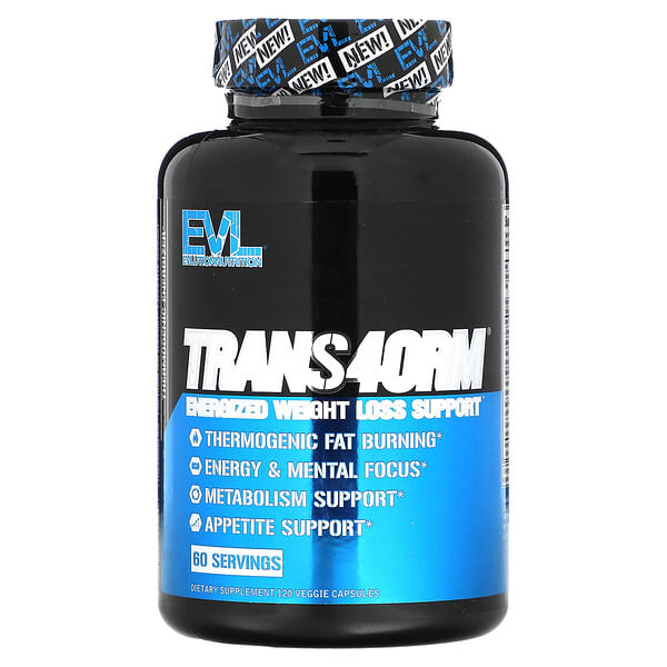 EVLution Nutrition, Trans4orm, Energized Weight Loss Support, 120 Veggie Capsules