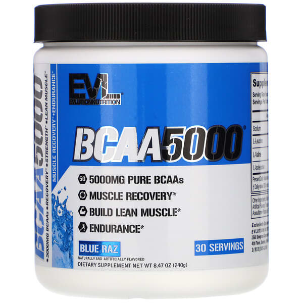 EVLution Nutrition, BCAA5000、ブルーラズ、240g（8.47オンス）