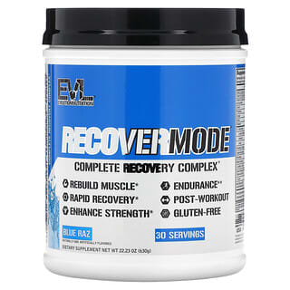 EVLution Nutrition, RECOVERMODE, Complejo de recuperación completo, Blue Raz, 630 g (22,23 oz)