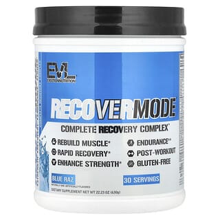 EVLution Nutrition, RECOVERMODE®, Complete Recovery Complex, Blue Raz, 22.23 oz (630 g)