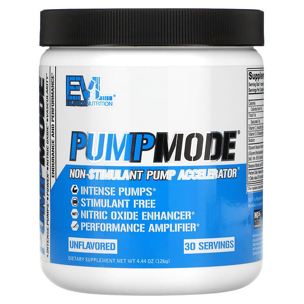 EVLution Nutrition, PumpMode（パンプモード）、非刺激性Pump Accelerator、126g（4.44オンス）