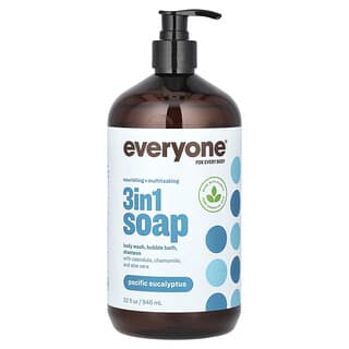 Everyone, 3 in 1 Soap, Body Wash, Bubble Bath, Shampoo, Pacific Eucalyptus, 32 fl oz (946 ml)