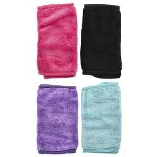 Erase Your Face, Reusable Make-up Removing Cloths, Assorted Colors, 4 Cloths