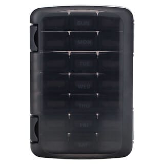 Ezy Dose, Weekly 3X/Day Pill Organizer with Case, Black, 1 Count