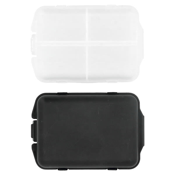 Ezy Dose, Vaste medicijndispenser, zwart-wit, 2 stuks