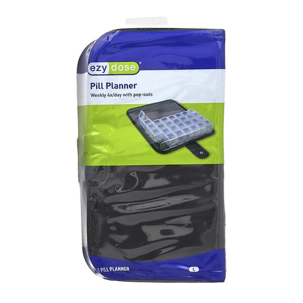 Ezy Dose, Planificador de pastillas semanal 4 veces por día con ventanas emergentes, Grande, 1 unidad