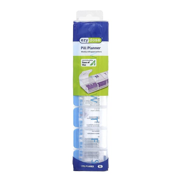 Ezy Dose, Mingguan dengan Butang Tekan Perancang Pil, XL, 1 Kiraan