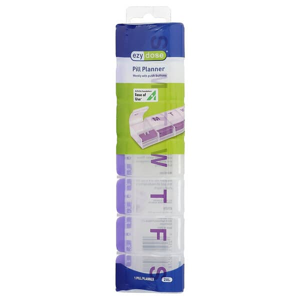 Ezy Dose, Weekly with Push Buttons Pill Planner, 2XL, 1 Count