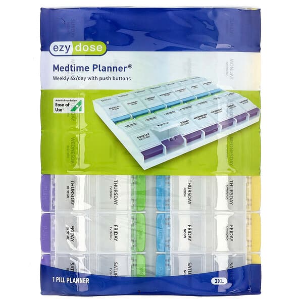Ezy Dose, Medtime Planner® Weekly 4X/Day with Push Buttons, 3XL, 1 Count