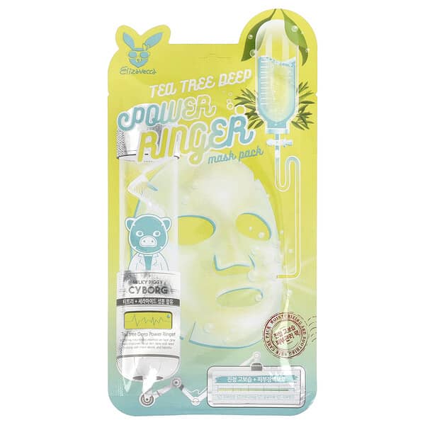 Elizavecca, 티트리 딥 파워 링어 뷰티 마스크팩, 1매, 23ml(0.78fl oz)