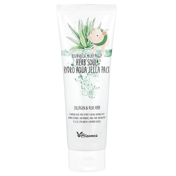 Elizavecca, 밀키 피기, 허브 소울 하이드로 아쿠아 젤라 팩, 8.45fl oz(250ml)