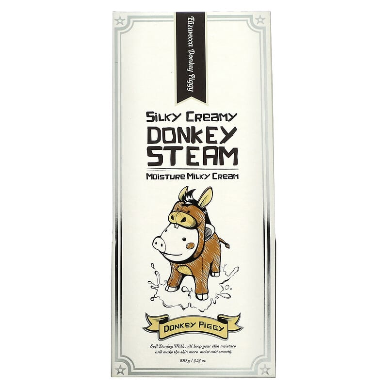 Donkey Piggy, Silky Creamy Donkey Steam, Moisture Milky Cream, 3.53 oz (100  g)