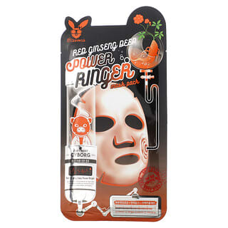 Elizavecca, Milky Piggy Cyborg, маска для лица Deep Power Ringer с красным женьшенем, 1 тканевая маска, 23 мл (0,78 жидк. Унции)