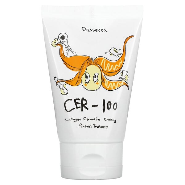 Elizavecca, CER-100, Tratamiento de proteínas para el cabello con mascarilla de colágeno y ceramidas, 3,38 oz. líq. (100 ml)