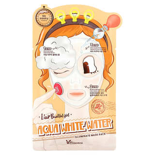 Elizavecca, Aqua White Water Illuminate Beauty Mask Pack, 10 feuilles, 25 g chacune