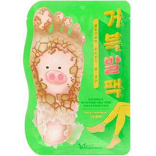 Elizavecca, Witch Piggy, Hell-Pore, Paquete de mascarillas exfoliantes para los pies en forma de calcetines, 1 par, 40 g (1,41 oz)